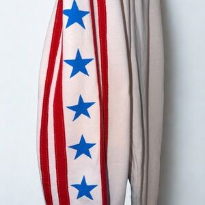 Aviator Nation White Joggers with Red Stripe